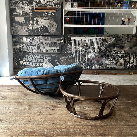USED RATTAN FRAME PAPASAN CHAIR