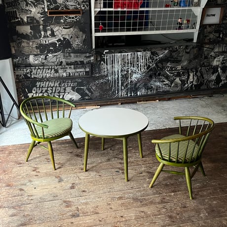 JAPAN VINTAGE “KMK” WOODEN DINING TABLE & CHAIR SET
