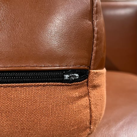 USED METAL FRAME LEATHER 3P SOFA