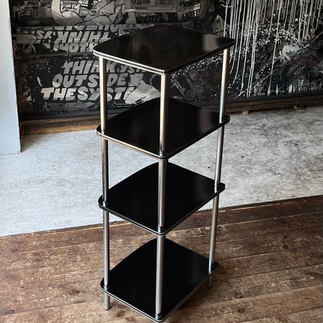 USED STEEL FRAME WOODEN DISPLAY RACK