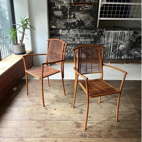 USED STEEL BAMBOO ARM CHAIR