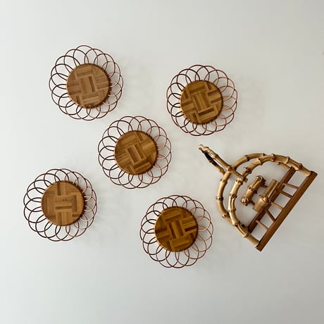 USED BAMBOO COASTER SET