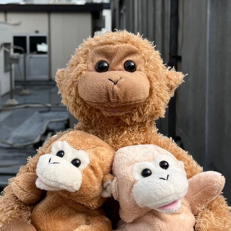 USED MONKEY MOM & BABIES PLUSH ANIMATED TOY
