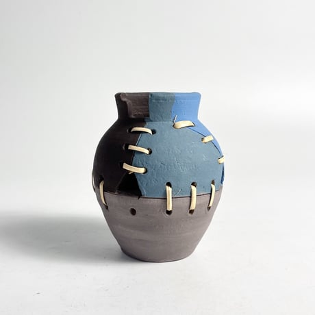 USED PATCHWORK CERAMIC POT