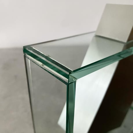 USED GLASS AND STAINLESS FLOWER VASE