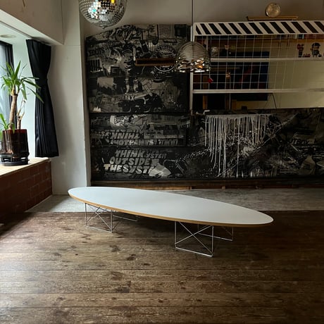 USED STAINLESS LEG WOODEN LOW TABLE