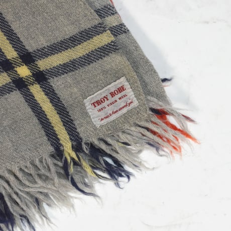 VINTAGE 50'S "TROY ROBE" PLAID WOOL BLANKET