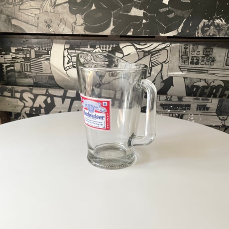 USED “BUDWEISER” GLASS PITCHER