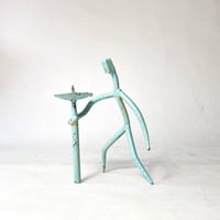 USED UNKNOWN ARTIST IRON CANDLE HOLDER STATUE