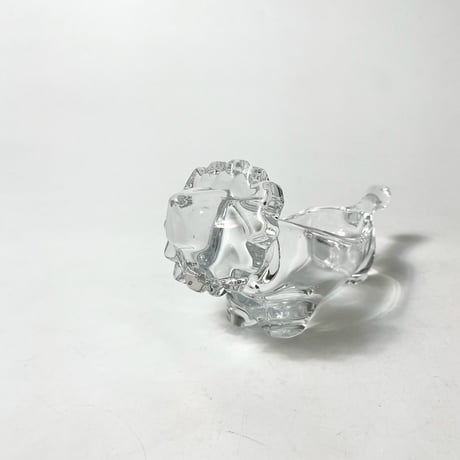 USED GLASS LION MOTIF TRAY