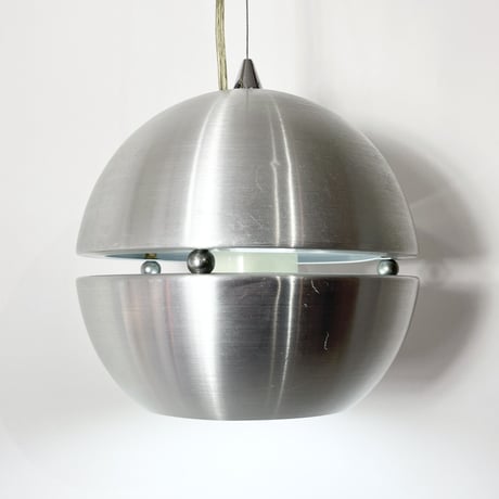 JAPAN USED STEEL SHADE BALL PENDANT LAMP