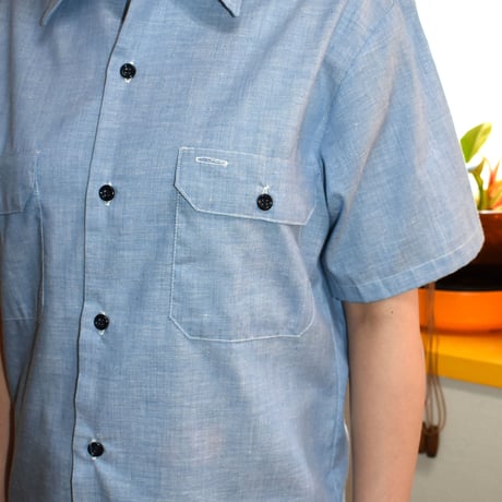 DEAD STOCK 70'S "SEARS WORK LEISURE" CHAMBREY S/S/ SHIRT