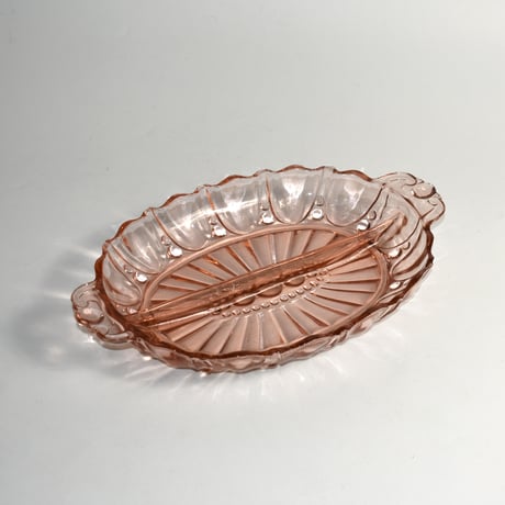 VINTAGE PINK GLASS TRAY