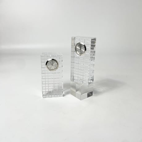 USED ”WEDGWOOD” GLASS STAND CLOCK