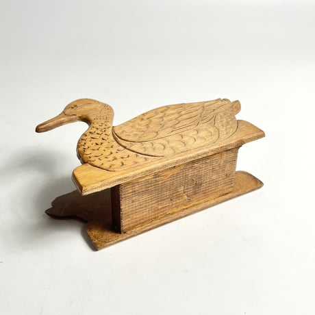 VINTAGE WOODEN DUCK KITCHEN NAPKIN HOLDER