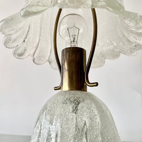 JAPAN USED GLASS FLOWER TABLE LAMP