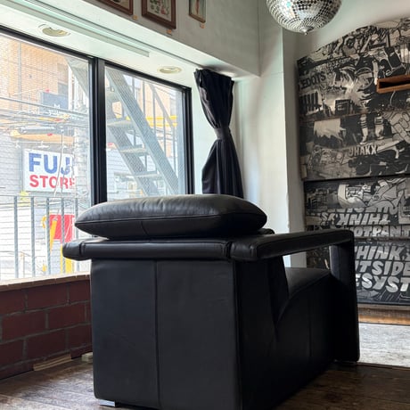 USED "DOMICIL" GENUINE LEATHER 1P SOFA