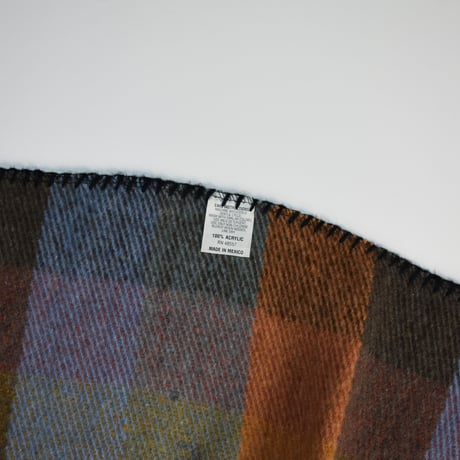 USED ACRYLIC WOOL PLAID BLANKET