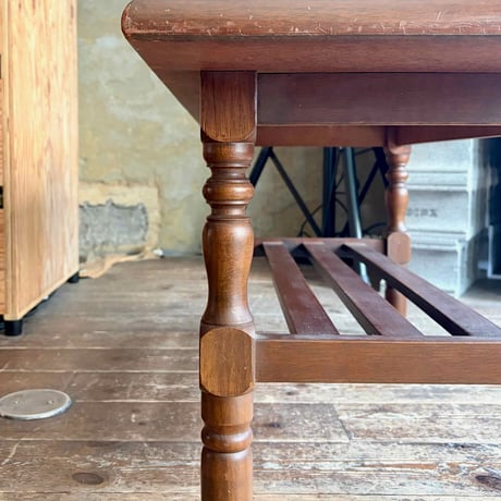 USED WOODEN & MARBLE PATTERN LOW TABLE