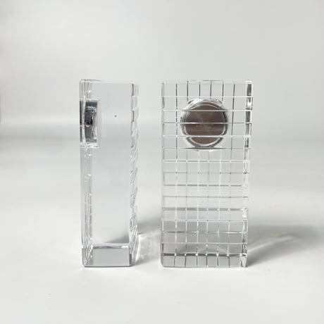 USED ”WEDGWOOD” GLASS STAND CLOCK