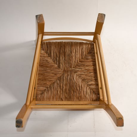USED WOODEN FLAME RATTAN SEAT CHAIR