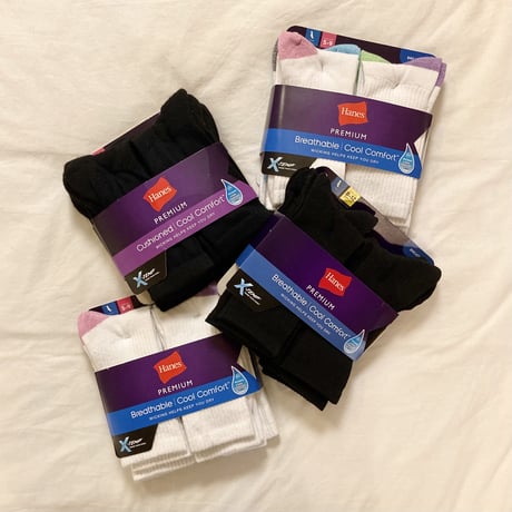 HANES PREMIUM "X-TEMP / COOL COMFORT 6P CFREW SOCKS