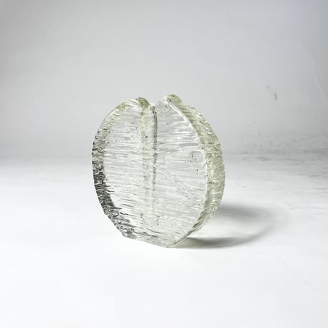 VINTAGE ICE ART GLASS VASE
