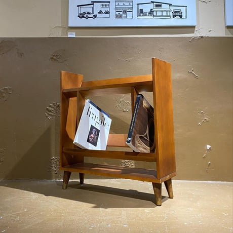 VINTAGE 50-60S WOODEN MAGAZINE RACK