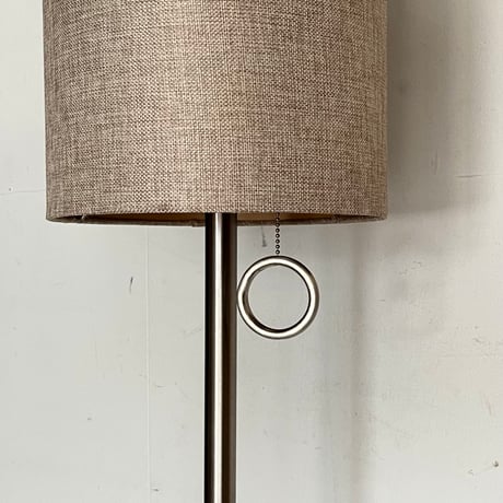 USED STAINLESS & MARBLE FRAME FABRIC SHADE FLOOR LAMP