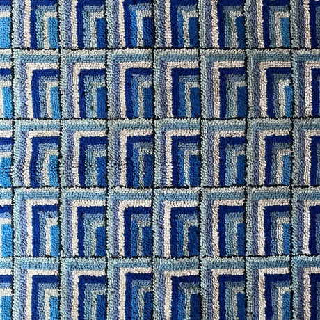 VINTAGE HANDMADE GEOMETRIC PATTERN COTTON RUG