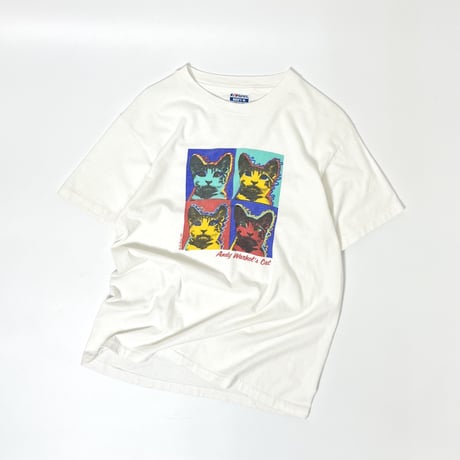 USED 80'S "ANDY WARHOL / CAT" TSH