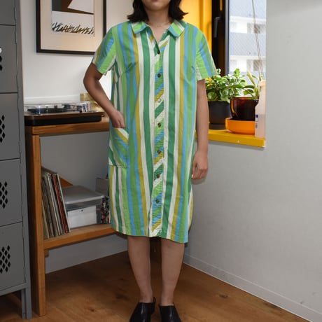 USED COTTON STRIPE CASUAL DRESS