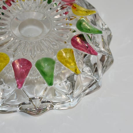 USED HAND PAINTED GLASS ASHTRAY