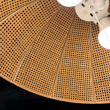 JAPAN USED RATTAN SHADE PENDANT LAMP