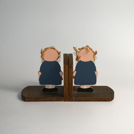 USED HANDMADE WOODEN BOOKENDS