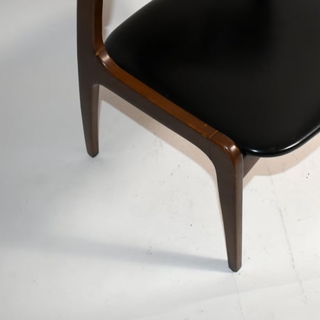 VINTAGE 60'S "KOTOBUKI" WOODEN LEG LEATHER SEAT