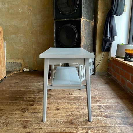 USED WOODEN STONE GRAIN LOW TABLE