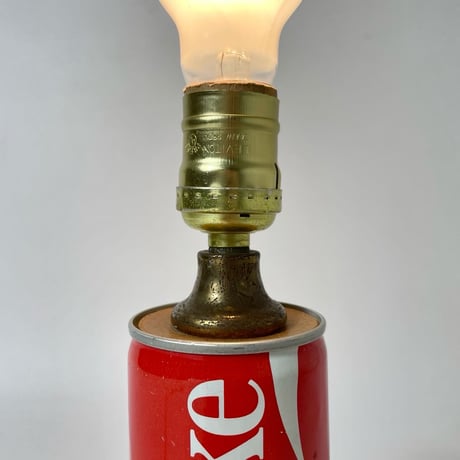 USED WOODEN LEG COCA-COLA TABLE LAMP