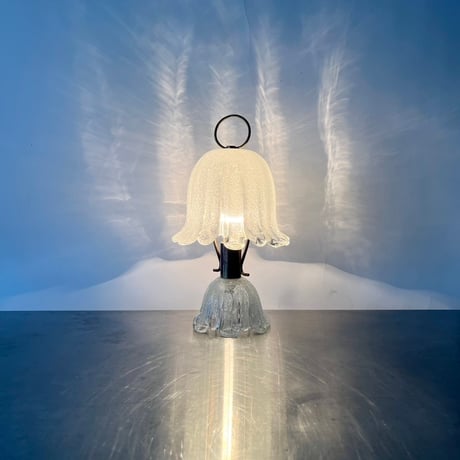 JAPAN USED GLASS FLOWER TABLE LAMP