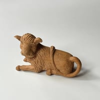 USED WOODEN CARVING LION