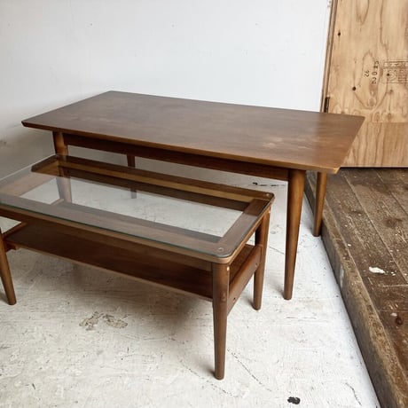 STACKING WOODEN GLASS TABLE
