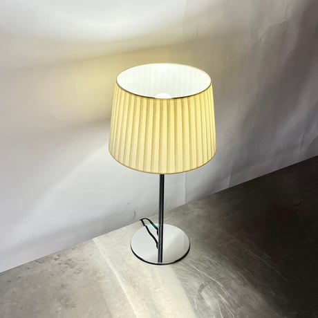 JAPAN USED FABRIC SHADE CHROME TABLE LAMP