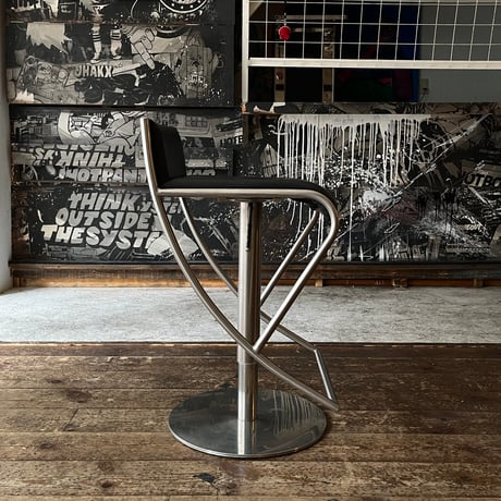 USED IRON LEG VINYL LEATHER COUNTER CHAIR