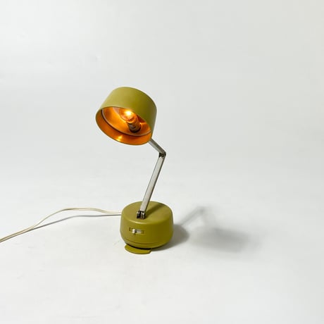 JAPAN USED 70’S-80’S “NANBU INDUSTRIAL CO.,LTD” PLASTIC SHADE IRON FRAME TABLE LAMP