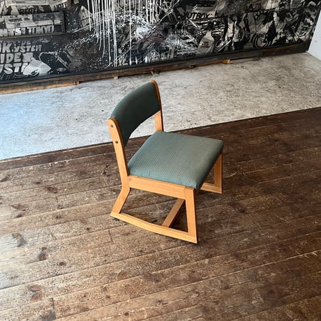 VINTAGE 70’S WOODEN FRAME FABRIC ROCKING CHAIR