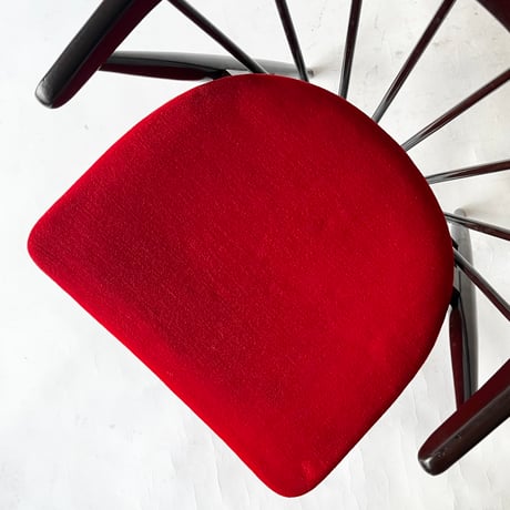JAPAN VINTAGE 70’S “飛騨産業” WOODEN FRAME FABRIC ARM CHAIR