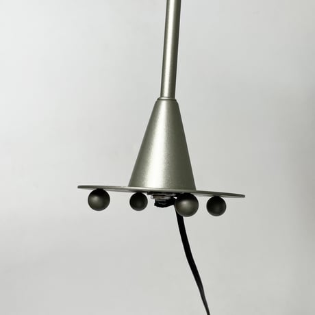 JAPAN USED 80’S-90’S GLASS SHADE METAL FRAME TABLE LAMP