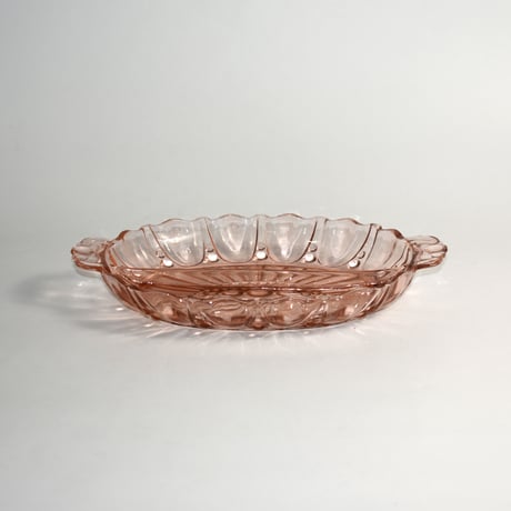 VINTAGE PINK GLASS TRAY