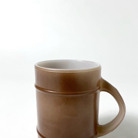 VINTAGE 70-80'S "ANCHOR HOCKING / FIRE KING" BROWN RANGER BARREL MUG