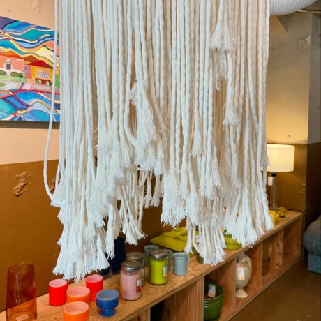 USED MACRAME LAMP SHADE
